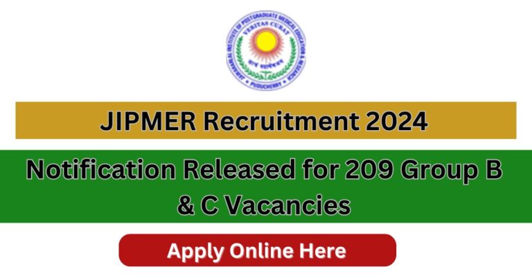 JIPMER Recruitment 2024 Overview