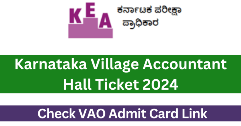 Karnataka Village Accountant Hall Ticket 2024